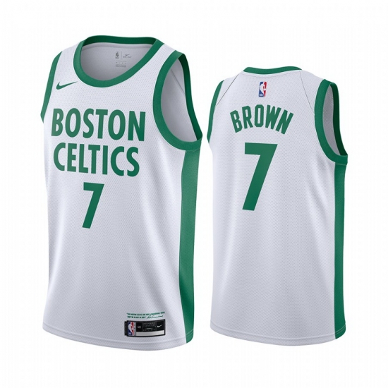 Men Nike Boston Celtics 7 Jaylen Brown White NBA Swingman 2020 21 City Edition Jersey Men Nike Boston Celtics 7 Jaylen Brown White NBA Swingman 2020 21 City Edition Jersey