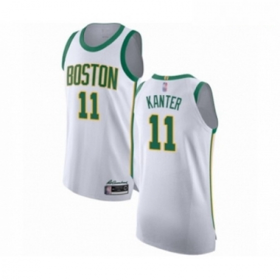 Mens Boston Celtics 11 Enes Kanter Authentic White Basketball Jersey City Edition Mens Boston Celtics 11 Enes Kanter Authentic White Basketball Jersey City Edition