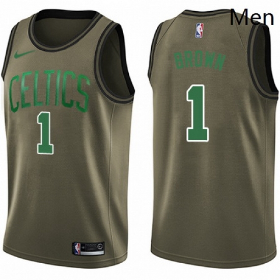 Mens Nike Boston Celtics 1 Walter Brown Swingman Green Salute to Service NBA Jersey Mens Nike Boston Celtics 1 Walter Brown Swingman Green Salute to Service NBA Jersey