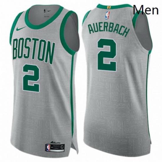 Mens Nike Boston Celtics 2 Red Auerbach Authentic Gray NBA Jersey City Edition Mens Nike Boston Celtics 2 Red Auerbach Authentic Gray NBA Jersey City Edition