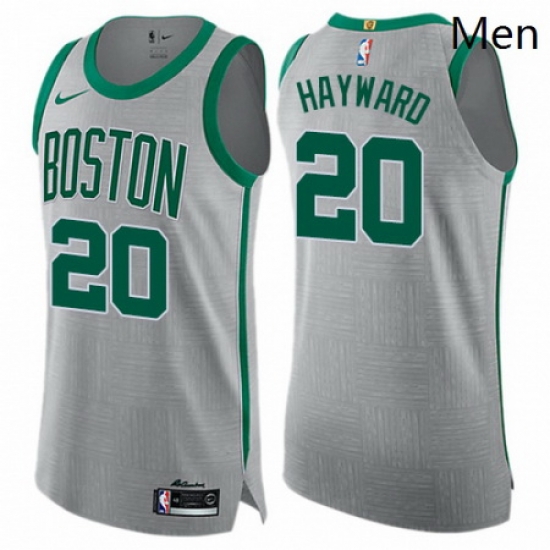 Mens Nike Boston Celtics 20 Gordon Hayward Authentic Gray NBA Jersey City Edition Mens Nike Boston Celtics 20 Gordon Hayward Authentic Gray NBA Jersey City Edition