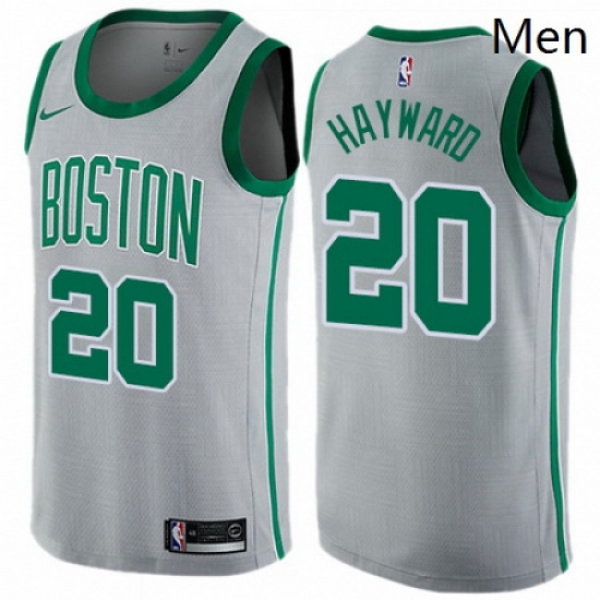 Mens Nike Boston Celtics 20 Gordon Hayward Swingman Gray NBA Jersey City Edition Mens Nike Boston Celtics 20 Gordon Hayward Swingman Gray NBA Jersey City Edition