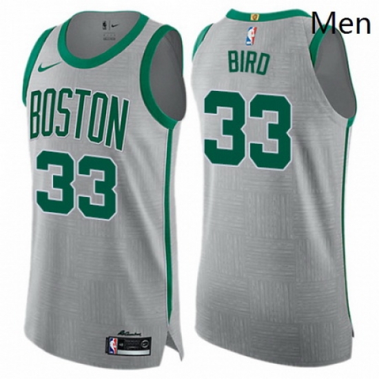 Mens Nike Boston Celtics 33 Larry Bird Authentic Gray NBA Jersey City Edition Mens Nike Boston Celtics 33 Larry Bird Authentic Gray NBA Jersey City Edition