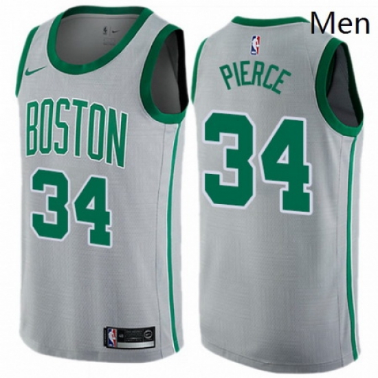 Mens Nike Boston Celtics 34 Paul Pierce Swingman Gray NBA Jersey City Edition Mens Nike Boston Celtics 34 Paul Pierce Swingman Gray NBA Jersey City Edition