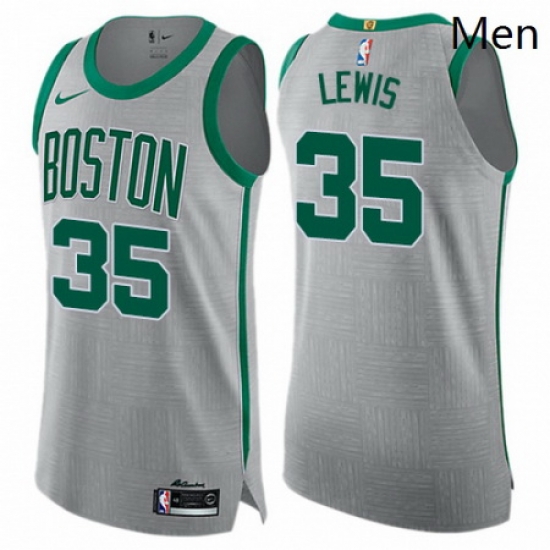 Mens Nike Boston Celtics 35 Reggie Lewis Authentic Gray NBA Jersey City Edition Mens Nike Boston Celtics 35 Reggie Lewis Authentic Gray NBA Jersey City Edition