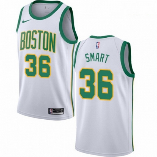 Mens Nike Boston Celtics 36 Marcus Smart Swingman White NBA Jersey City Edition Mens Nike Boston Celtics 36 Marcus Smart Swingman White NBA Jersey City Edition