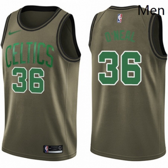 Mens Nike Boston Celtics 36 Shaquille ONeal Swingman Green Salute to Service NBA Jersey Mens Nike Boston Celtics 36 Shaquille ONeal Swingman Green Salute to Service NBA Jersey