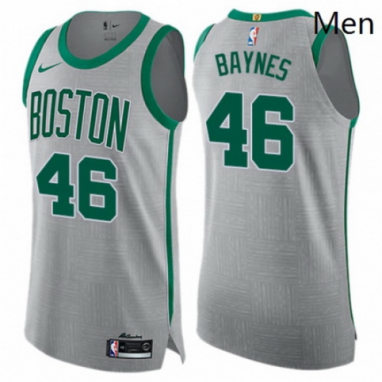 Mens Nike Boston Celtics 46 Aron Baynes Authentic Gray NBA Jersey City Edition Mens Nike Boston Celtics 46 Aron Baynes Authentic Gray NBA Jersey City Edition