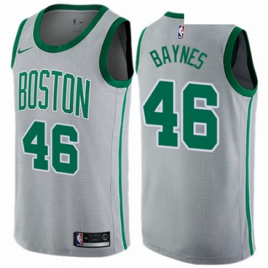 Mens Nike Boston Celtics 46 Aron Baynes Swingman Gray NBA Jersey City Edition Mens Nike Boston Celtics 46 Aron Baynes Swingman Gray NBA Jersey City Edition
