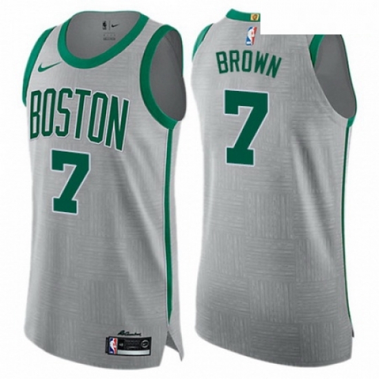 Mens Nike Boston Celtics 7 Jaylen Brown Authentic Gray NBA Jersey City Edition Mens Nike Boston Celtics 7 Jaylen Brown Authentic Gray NBA Jersey City Edition