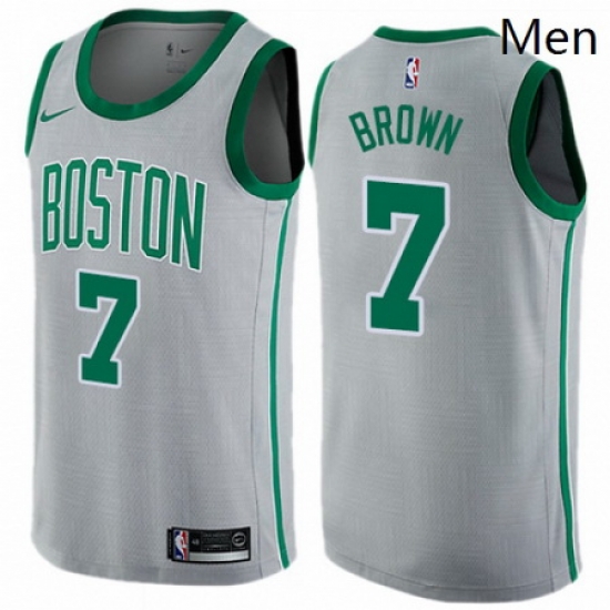 Mens Nike Boston Celtics 7 Jaylen Brown Swingman Gray NBA Jersey City Edition Mens Nike Boston Celtics 7 Jaylen Brown Swingman Gray NBA Jersey City Edition