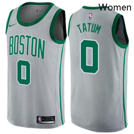 Womens Nike Boston Celtics 0 Jayson Tatum Swingman Gray NBA Jersey City Edition Womens Nike Boston Celtics 0 Jayson Tatum Swingman Gray NBA Jersey City Edition