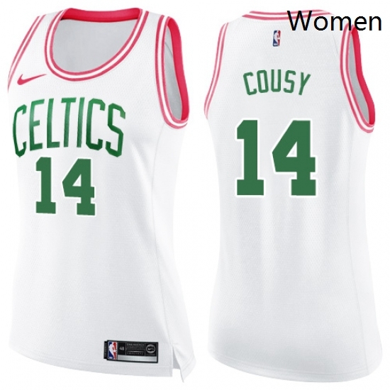 Womens Nike Boston Celtics 14 Bob Cousy Swingman WhitePink Fashion NBA Jersey Womens Nike Boston Celtics 14 Bob Cousy Swingman WhitePink Fashion NBA Jersey