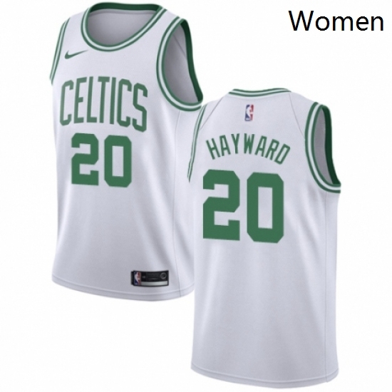Womens Nike Boston Celtics 20 Gordon Hayward Authentic White NBA Jersey Association Edition Womens Nike Boston Celtics 20 Gordon Hayward Authentic White NBA Jersey Association Edition