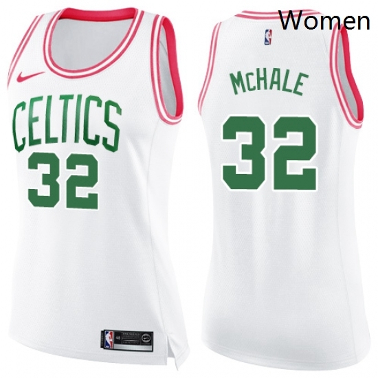 Womens Nike Boston Celtics 32 Kevin Mchale Swingman WhitePink Fashion NBA Jersey Womens Nike Boston Celtics 32 Kevin Mchale Swingman WhitePink Fashion NBA Jersey