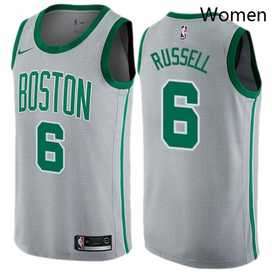 Womens Nike Boston Celtics 6 Bill Russell Swingman Gray NBA Jersey City Edition Womens Nike Boston Celtics 6 Bill Russell Swingman Gray NBA Jersey City Edition