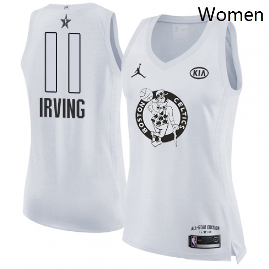 Womens Nike Jordan Boston Celtics 11 Kyrie Irving Swingman White 2018 All Star Game NBA Jersey Womens Nike Jordan Boston Celtics 11 Kyrie Irving Swingman White 2018 All Star Game NBA Jersey