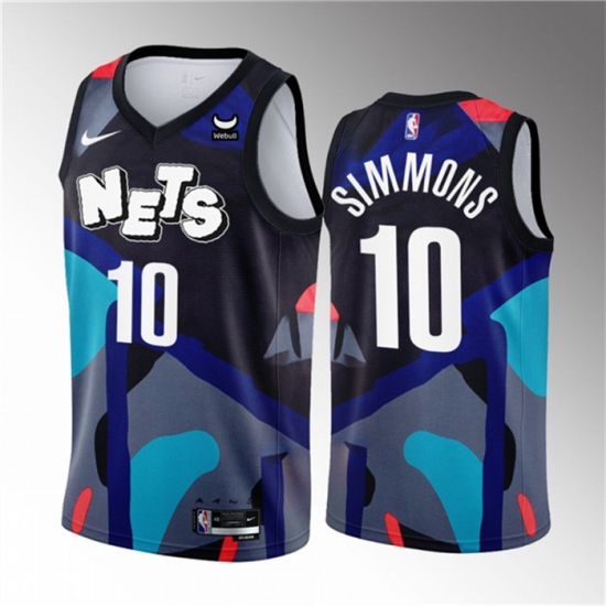 Men Brooklyn Nets 10 Ben Simmons Black 2023 24 City Edition Stitched Basketball Jersey Men Brooklyn Nets 10 Ben Simmons Black 2023 24 City Edition Stitched Basketball Jersey