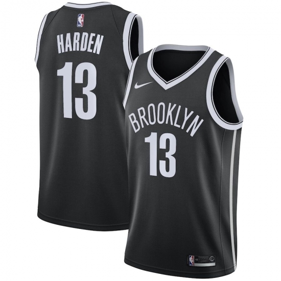Men Brooklyn Nets 13 James Harden Black 2021 Nike Swingman Jersey Men Brooklyn Nets 13 James Harden Black 2021 Nike Swingman Jersey