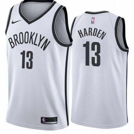 Men Brooklyn Nets 13 James Harden White 2021 Nike Swingman Jersey Men Brooklyn Nets 13 James Harden White 2021 Nike Swingman Jersey