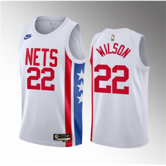 Men Brooklyn Nets 22 Jalen Wilson White 2023 Draft Classic Edition Stitched Basketball Jersey Men Brooklyn Nets 22 Jalen Wilson White 2023 Draft Classic Edition Stitched Basketball Jersey