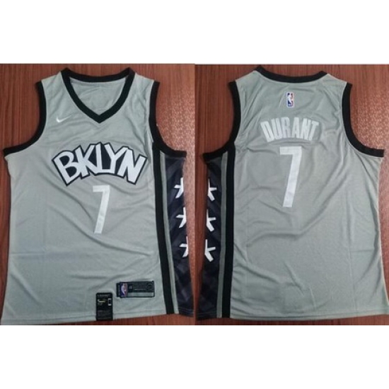 Men Brooklyn Nets 7 Kevin Durant Gray Nike Swingman Jersey Men Brooklyn Nets 7 Kevin Durant Gray Nike Swingman Jersey