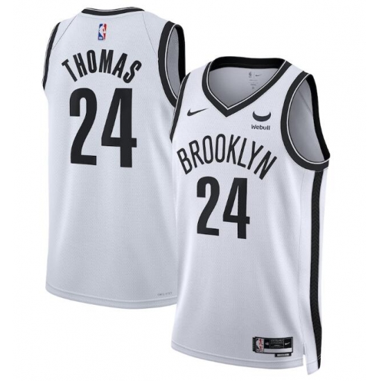 Men Brooklyn Nets Cam Thomas Nike White Swingman Badge Player Jersey Association Edition Men Brooklyn Nets Cam Thomas Nike White Swingman Badge Player Jersey Association Edition