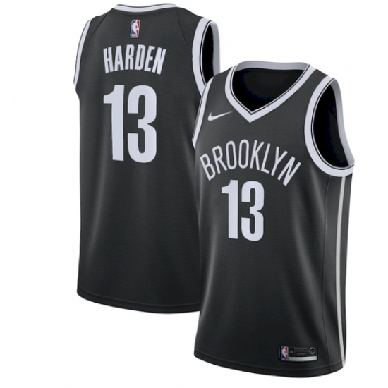 Men Nike Brooklyn Nets 13 James Harden Black NBA Swingman Icon Edition Jersey Men Nike Brooklyn Nets 13 James Harden Black NBA Swingman Icon Edition Jersey