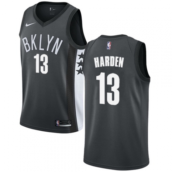 Men Nike Brooklyn Nets 13 James Harden Gray NBA Swingman Statement Edition Jersey Men Nike Brooklyn Nets 13 James Harden Gray NBA Swingman Statement Edition Jersey