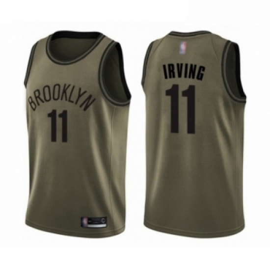 Mens Brooklyn Nets 11 Kyrie Irving Swingman Green Salute to Service Basketball Jersey Mens Brooklyn Nets 11 Kyrie Irving Swingman Green Salute to Service Basketball Jersey
