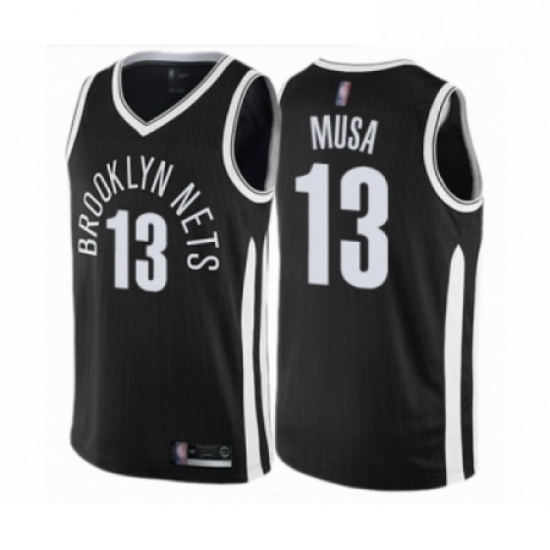 Mens Brooklyn Nets 13 Dzanan Musa Authentic Black Basketball Jersey City Edition Mens Brooklyn Nets 13 Dzanan Musa Authentic Black Basketball Jersey City Edition