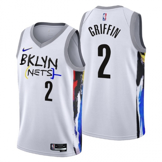 Men's Brooklyn Nets #2 Blake Griffin 2022-23 White City Edition Stitched Basketball Jersey Men's Brooklyn Nets #2 Blake Griffin 2022-23 White City Edition Stitched Basketball Jersey