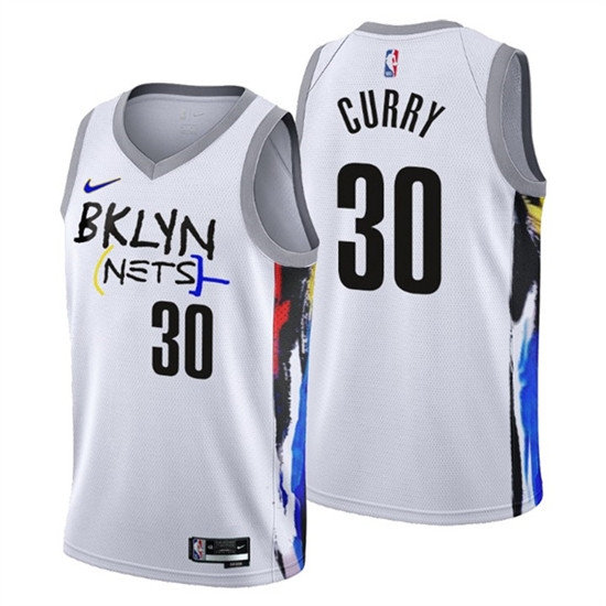 Men's Brooklyn Nets #30 Seth Curry 2022-23 White City Edition Stitched Basketball Jersey Men's Brooklyn Nets #30 Seth Curry 2022-23 White City Edition Stitched Basketball Jersey