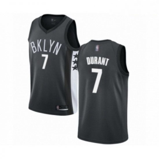 Mens Brooklyn Nets 7 Kevin Durant Authentic Gray Basketball Jersey Statement Edition Mens Brooklyn Nets 7 Kevin Durant Authentic Gray Basketball Jersey Statement Edition