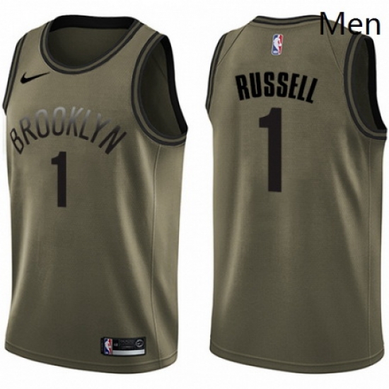 Mens Nike Brooklyn Nets 1 DAngelo Russell Swingman Green Salute to Service NBA Jersey Mens Nike Brooklyn Nets 1 DAngelo Russell Swingman Green Salute to Service NBA Jersey