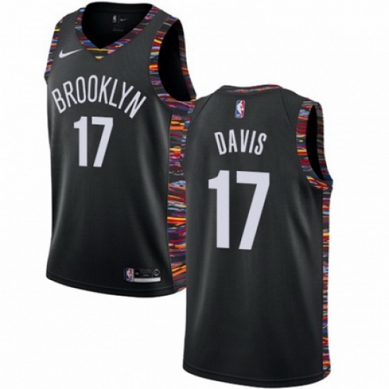 Mens Nike Brooklyn Nets 17 Ed Davis Swingman Black NBA Jersey 2018 19 City Edition Mens Nike Brooklyn Nets 17 Ed Davis Swingman Black NBA Jersey 2018 19 City Edition