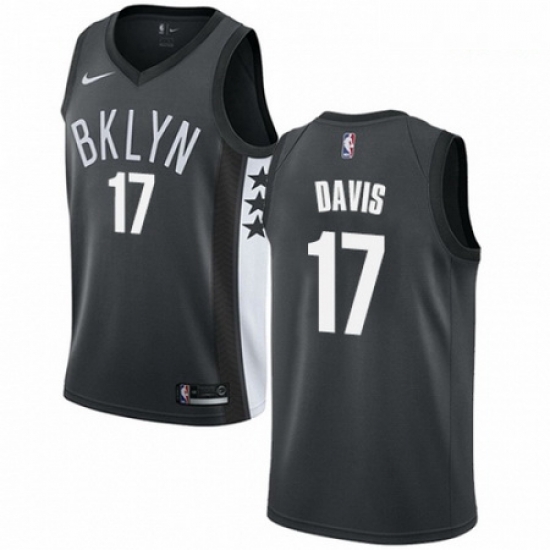 Mens Nike Brooklyn Nets 17 Ed Davis Swingman Gray NBA Jersey Statement Edition Mens Nike Brooklyn Nets 17 Ed Davis Swingman Gray NBA Jersey Statement Edition
