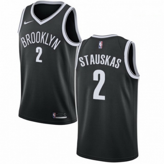 Mens Nike Brooklyn Nets 2 Nik Stauskas Swingman Black Road NBA Jersey Icon Edition Mens Nike Brooklyn Nets 2 Nik Stauskas Swingman Black Road NBA Jersey Icon Edition