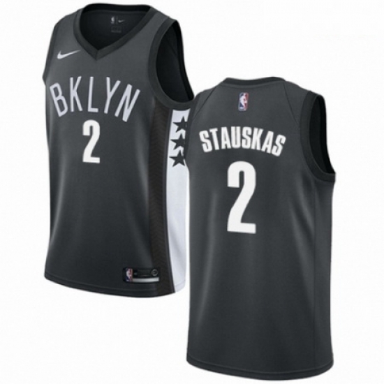 Mens Nike Brooklyn Nets 2 Nik Stauskas Swingman Gray NBA Jersey Statement Edition Mens Nike Brooklyn Nets 2 Nik Stauskas Swingman Gray NBA Jersey Statement Edition