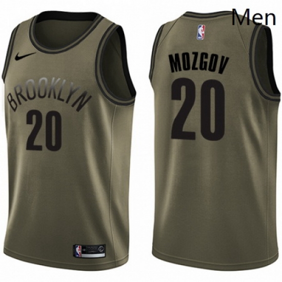 Mens Nike Brooklyn Nets 20 Timofey Mozgov Swingman Green Salute to Service NBA Jersey Mens Nike Brooklyn Nets 20 Timofey Mozgov Swingman Green Salute to Service NBA Jersey