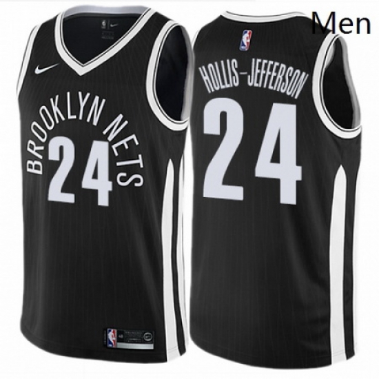 Mens Nike Brooklyn Nets 24 Rondae Hollis Jefferson Authentic Black NBA Jersey City Edition Mens Nike Brooklyn Nets 24 Rondae Hollis Jefferson Authentic Black NBA Jersey City Edition