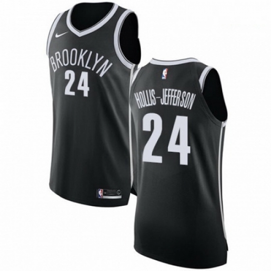 Mens Nike Brooklyn Nets 24 Rondae Hollis Jefferson Authentic Black Road NBA Jersey Icon Edition Mens Nike Brooklyn Nets 24 Rondae Hollis Jefferson Authentic Black Road NBA Jersey Icon Edition