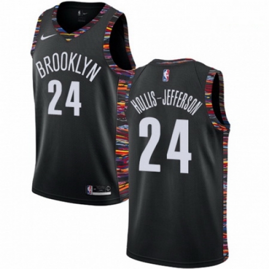 Mens Nike Brooklyn Nets 24 Rondae Hollis Jefferson Swingman Black NBA Jersey 2018 19 City Edition Mens Nike Brooklyn Nets 24 Rondae Hollis Jefferson Swingman Black NBA Jersey 2018 19 City Edition
