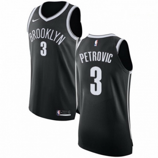 Mens Nike Brooklyn Nets 3 Drazen Petrovic Authentic Black Road NBA Jersey Icon Edition Mens Nike Brooklyn Nets 3 Drazen Petrovic Authentic Black Road NBA Jersey Icon Edition