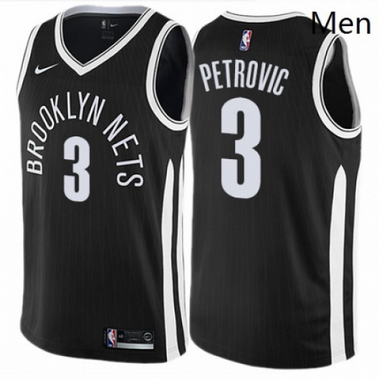 Mens Nike Brooklyn Nets 3 Drazen Petrovic Swingman Black NBA Jersey City Edition Mens Nike Brooklyn Nets 3 Drazen Petrovic Swingman Black NBA Jersey City Edition
