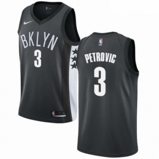 Mens Nike Brooklyn Nets 3 Drazen Petrovic Swingman Gray NBA Jersey Statement Edition Mens Nike Brooklyn Nets 3 Drazen Petrovic Swingman Gray NBA Jersey Statement Edition