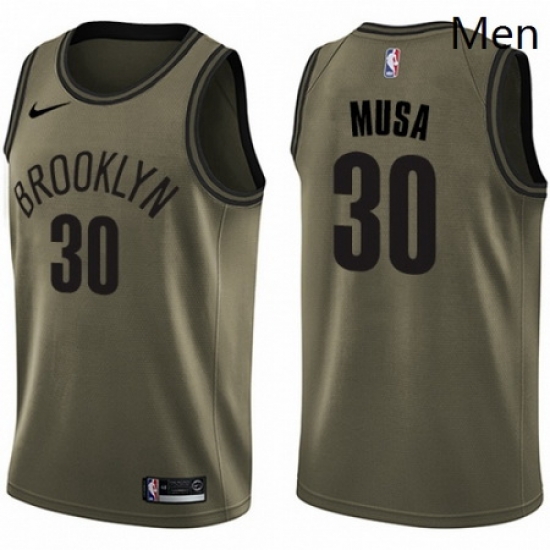 Mens Nike Brooklyn Nets 30 Dzanan Musa Swingman Green Salute to Service NBA Jersey Mens Nike Brooklyn Nets 30 Dzanan Musa Swingman Green Salute to Service NBA Jersey