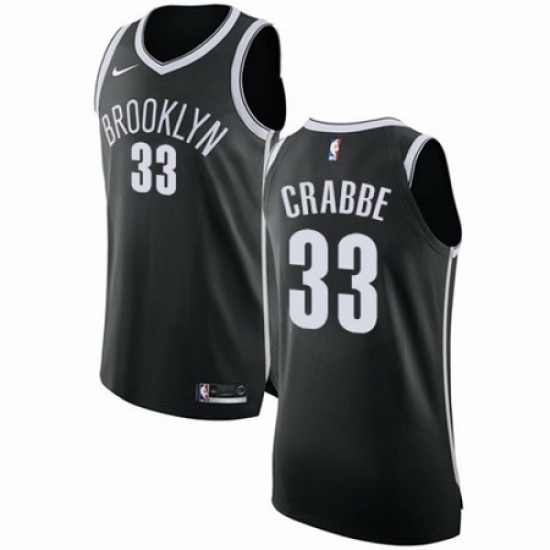 Mens Nike Brooklyn Nets 33 Allen Crabbe Authentic Black Road NBA Jersey Icon Edition Mens Nike Brooklyn Nets 33 Allen Crabbe Authentic Black Road NBA Jersey Icon Edition