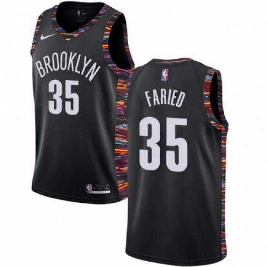 Mens Nike Brooklyn Nets 35 Kenneth Faried Swingman Black NBA Jersey 2018 19 City Edition Mens Nike Brooklyn Nets 35 Kenneth Faried Swingman Black NBA Jersey 2018 19 City Edition