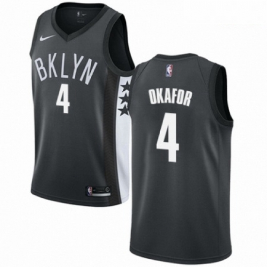 Mens Nike Brooklyn Nets 4 Jahlil Okafor Swingman Gray NBA Jersey Statement Edition Mens Nike Brooklyn Nets 4 Jahlil Okafor Swingman Gray NBA Jersey Statement Edition